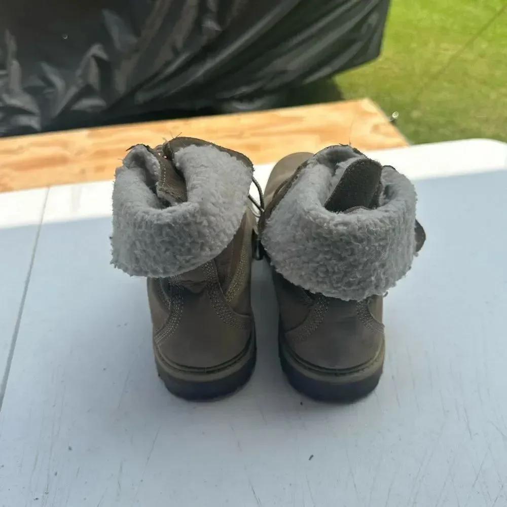 Timberland Tan Fold-Over Shearling Boots
